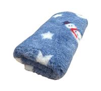 Profleece Christmas Vet Bedding Quick Drying & Washable Fleece Vet Bedding for Puppys & Dogs - Dog Bed Ideal for Whelping - Christmas Blue Snowman 90 x 75cm