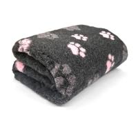 Profleece Premium 2-colour Vet Bedding Quick Drying & Washable Fleece Bedding for Puppys & Dogs - Dog Bed Ideal for Whelping - Charcoal/Pink 75 x 70cm