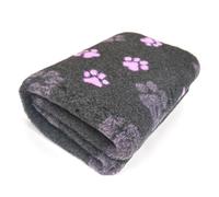 Profleece Premium 2-colour Vet Bedding Quick Drying & Washable Fleece Bedding for Puppys & Dogs - Dog Bed Ideal for Whelping - Charcoal/Lilac 135 x 75cm