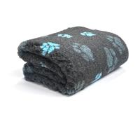 Profleece Premium 2-colour Vet Bedding Quick Drying & Washable Fleece Bedding for Puppys & Dogs - Dog Bed Ideal for Whelping - Charcoal/Ocean Blue 65 x 50cm