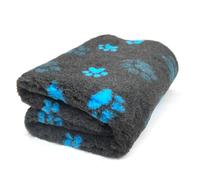 Profleece Premium 2-colour Vet Bedding Quick Drying & Washable Fleece Bedding for Puppys & Dogs - Dog Bed Ideal for Whelping - Charcoal/Teal 90 x 75cm