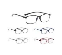 PROFLEX BluOptix Blue Light Blocking lightweight, flexible, scratch resistant, unisex (mens + womens), computer screen technology reading glasses (BLK, BLU, RED and GRY, +1.5)