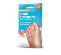 PROFOOT Corn Cushions - 12 Cushioning Pads - Instant Relief from Painful Corns - Super Soft Cushioning Foam Pads for Pressure Relief - Self Adhesive Pads