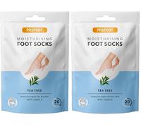 Profoot Moisturising Foot Socks, Intensive Repair Treatment for Dry Cracked Heels, Hydrating Foot Mask with Vitamin E and Tea Tree to Soften and Smooth Skin (Pack of 2)
