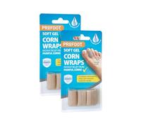 Profoot Soft Gel Corn Wraps - Instant Relief from Painful Corns - Cushions and Protects - Contains Soft Gel, Reduces Pressure and Friction - Contains 3 Washable & Reusable Toe Wraps (2 Pack)
