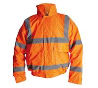 ProForce Class 3 High Visibility 300D Superior Hi-Vis Hi-Viz Bomber Jacket Coat (X-Large, Orange)