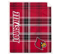 Proformance Home NCAA Louisville Cardinals Playmaker Plaid Ultra Cozy Sherpa Throw