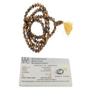 PROFOUND GEMS Tiger Eye 108 Beads Original Natural Crystal Mala Beads for Chanting, Meditation, and Pooja, Suitable for Both Men and Women (Size - 6mm)