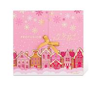 Profusion 25 Days Of Festive Glow Advent Calender, 24 Must-Have Products, Set with Lip Gloss, Highlighter, Blush, Brushes and Mascara, Vegan and Cruelty-Free