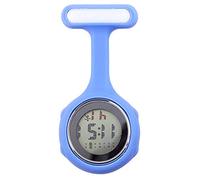 Profusion circle Silicone Digital Display Nurse Watch Brooch Health Care Nurse Doctor Paramedic Brooch Fob Watch Light Cyan