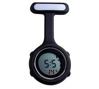 Profusion circle Silicone Digital Display Nurse Watch Brooch Health Care Nurse Doctor Paramedic Brooch Fob Watch Black