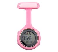 Profusion circle Silicone Digital Display Nurse Watch Brooch Health Care Nurse Doctor Paramedic Brooch Fob Watch Pink