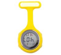 Profusion circle Silicone Digital Display Nurse Watch Brooch Health Care Nurse Doctor Paramedic Brooch Fob Watch Yellow