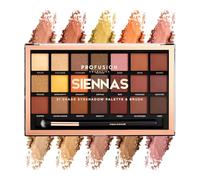 Profusion Cosmetics 21 Shade Eyeshadow Palette - Long-lasting Cruelty-free Bright Pigmented shades Palette Collection & Brush, Siennas