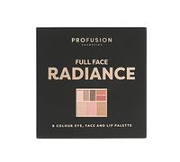 Profusion Cosmetics Full Face Palette Radiance, 8 Shade Eye, Face and Lip Palette for Natural and Bold Makeup Looks, Ultimate Makeup Essential for Medium to Deep Complexions, Radiance