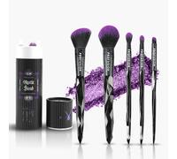 Profusion Cosmetics Mystic Blend Makeup Brush Set - 5 Pc Gothic Face & Eye Brushes for Halloween, Cosplay & Everyday Glam, Vegan & Cruelty-Free, Travel-Friendly Design