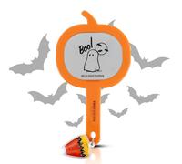 Profusion Cosmetics Peanuts Hello Great Pumpkin Handheld Makeup Mirror - Lightweight & Portable Pumpkin-Shaped Beauty Mirror with Comfortable Grip & Light-Up Candy Corn Keychain