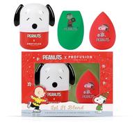 Profusion Cosmetics Peanuts Holiday Let It Blend Makeup Sponge Set with Case - Beauty Blender Sponges, Foundation & Powder Applicator Puff Tools for Smooth Blending and Flawless Finish