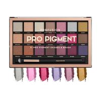 Profusion Cosmetics Pro Pigment 21 Shade Eyeshadow Palette + Free Pro Series Brush (high-impact blendable shimmering opals and rich berries to pinks and violets)