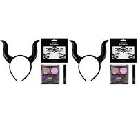 Profusion Cosmetics Rituals 4 PC Look Kit, Includes Face Gems, Shadow Quad, Headband and Matte Black Liquid Lipstick, Magical Beauty for Fairy Witches (Pack of 2)