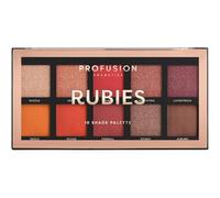 Profusion Cosmetics Rubies 10 Shade Eyeshadow Palette (blendable multi-finish corals and reds to crimson hues)