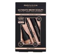 Profusion Cosmetics Ultimate Brow Sculpt Gel for Ideal Brow, Achieve Laminated Mesmerizing Brow with Brow Sculpt Gel with Dual Ended Tool, Brow Pomade with Creamy Texture, and Brow Pencil, Soft Brown