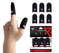 Progameplays Finger Sleeves for Gaming, Pubg Cod Mobile Phone, Breathable, Anti Sweat, Anti Dryness, Gaming Phone Compatible, Ultra Sensitive Finger Gloves (Red Edge)