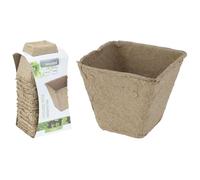 PROGARDEN Cultivation Pots 6 x 6 cm Cardboard Pack of 14 - Biodegradable Plant Pots Square - Growing Pots for Plant Growing - Natural