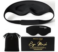 Proglobe Luxe Luxury Blackout Sleep Mask for Back & Side Sleepers, 100% Light Blocking 3D Eye Mask with Zero Pressure Eye Cups, Lash-Friendly, Soft Breathable Night Mask for Travel & Naps, Black