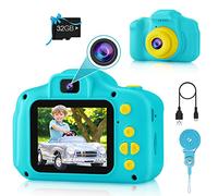 PROGRACE Children's Camera Boys Gift - Dual Selfie Mini Children's Camera Age 3 4 5 6 7 8 9 Years Old Toddler Birthday Gift for Boys Toy Kid Digital Cameras Children Video Cameras Recorder