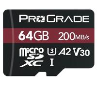 ProGrade Digital microSD Memory Card - V30 microSD Card for DSLR and Action Cameras - High Speed Transfer of Files & Large Storage - Up to 200MB/s Read Speed (64GB)