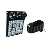 Programmable 16KEY Macro Keypad Knob with 3 Essential Programmable Macro Keyboard for Hot-Swappable Mechanical Switches
