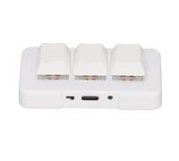 Programmable 3 Key Mechanical RGB Backlit Keypad for Computer, Ergonomic Design, Universal Compatibility, ABS Material (White)