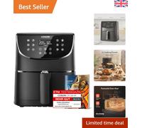 Programmable 5.5L Air Fryer - Time-Saving & Dishwasher Safe Design, Black