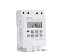 Programmable Digital Switch for Relay 30AMP, 220V Weekly Timer with 17 On/Off Settings for DIN Rail Mount, Backup Battery & 6500W Load Capacity(White)