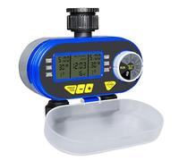Programmable Flower Irrigation Device Having Two Ports and User Friendly Digital Timer Rain Delay Watering Structure