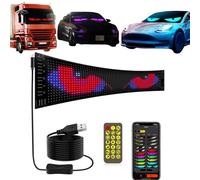 Programmable LED Eye Light for Trucks/Cars - Animated Devil Eyes Windshield Display with Remote Control, Flexible Screen for Custom Messages & Decoration One-piece pack 7.6x69.4 in/16x192 pixels