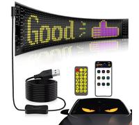 Programmable LED Scrolling Sign, 9.2*37.4cm Led Eyes Scrolling Super Bright Advertising LED Signs, Flexible Digital Sign with App Bluetooth Control Custom Text Pattern Animation for Car, Store Decor