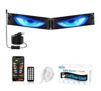 Programmable LED Sign 2PCS 14" x 4" Bluetooth APP Controlled LED Advertising Display with USB,Full Color Devil Eyes Panel for Scrolling High Brightness,Waterproof,for Festival Bar Hotel Store