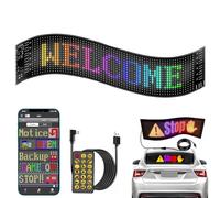 Programmable Led Sign for Car, Scrolling Bright Advertising LED Signs, RGB Flexible USB LED Car Sign Bluetooth App Control Custom Text Pattern Animation LED Display for Store Car Bar Hotel