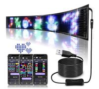Programmable LED Sign, Scrolling LED Ticker Super Bright Advertising LED Signs, Flexible USB 5V APP Control LED Store Sign 23''x5'' Customizable Text Pattern Animation Graffiti Flexible Led Matrix