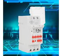 Programmable Light Switch, 100-130V AC 30A Weekly Timer Switch For Lights, 35mm DIN Rail Mount with Backup Battery For Household Automation