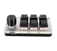 Programmable Macro Keyboard One Handed Mechanical Keypad Custom Knob Control with Red Switch and USB Plug Play for Mac OS PC (6 Keys with 1 Knob)