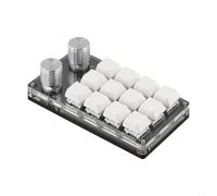 Programmable Mechanical Mini Keyboard with 12 Keys and 2 Knob for Office, Gaming, Media Production - Compact -Handed Macro Keypad Compat(White)