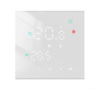 Programmable Thermostat with LCD Touch Screen Display for Gas Boiler and Electric Floor Heating, Energy Saving Temperature Controller for Home and Office Use, Black or White Color Options(GB White)