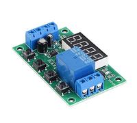 Programmable Timer Relay Module, Multifunction LED Display Adjustable Delay Switch Control for Industrial Panels Home Use Plastic 1 Pack