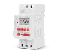 Programmable Timer Switch TM919B, 30A 5000W Automatic Cycle Time Controller with LCD Display, for 12/24/110/220V, 16 Programs Daily, 35mm DIN Rail Mounting