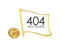 Programmer 404 Error Not Found Golden Metal Flag Lapel Pin Badge