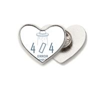 Programmer 404 Error Not Found Heart Metal Pin Brooch Clip Love