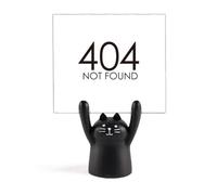 Programmer 404 Error Not Found Memo Holder Cartoon Black Cat Stand Decoration